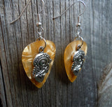 CLEARANCE Sugar Skull Playing the Guitar Charm Guitar Pick Earrings - Pick Your Color