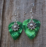 CLEARANCE Sunflower Charm Guitar Pick Earrings - Pick Your Color