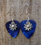CLEARANCE Sunflower Charm Guitar Pick Earrings - Pick Your Color
