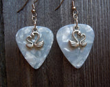 CLEARANCE Swan Heart Charm Guitar Pick Earrings - Pick Your Color