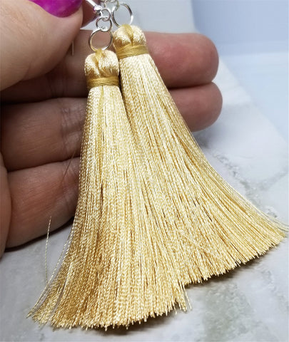 Golden Silky Tassel Earrings