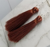Brown Silky Tassel Earrings