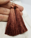 Brown Silky Tassel Earrings