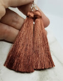 Brown Silky Tassel Earrings