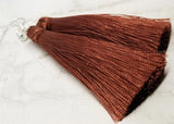 Brown Silky Tassel Earrings