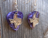State of Texas Charm Guitar Pick Earrings - Pick Your Color