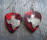 State of Texas Charm Guitar Pick Earrings - Pick Your Color