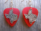 State of Texas Charm Guitar Pick Earrings - Pick Your Color