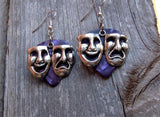 CLEARANCE Theater Mask Charm Guitar Pick Earrings - Pick Your Color