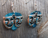 CLEARANCE Theater Mask Charm Guitar Pick Earrings - Pick Your Color