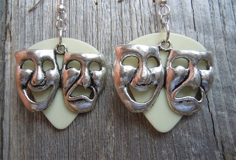 CLEARANCE Theater Mask Charm Guitar Pick Earrings - Pick Your Color