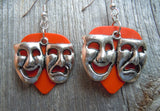 CLEARANCE Theater Mask Charm Guitar Pick Earrings - Pick Your Color