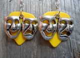 CLEARANCE Theater Mask Charm Guitar Pick Earrings - Pick Your Color