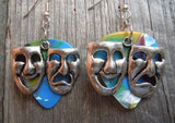 CLEARANCE Theater Mask Charm Guitar Pick Earrings - Pick Your Color