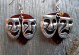CLEARANCE Theater Mask Charm Guitar Pick Earrings - Pick Your Color