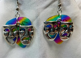 CLEARANCE Theater Mask Charm Guitar Pick Earrings - Pick Your Color