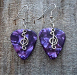 CLEARANCE Small Clef Charm Guitar Pick Earrings - Pick Your Color