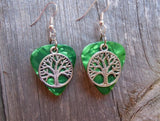 CLEARANCE Tree of Life Charm Guitar Pick Earrings - Pick Your Color