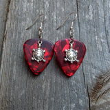 CLEARANCE Tiny Turtle Charm Guitar Pick Earrings - Pick Your Color