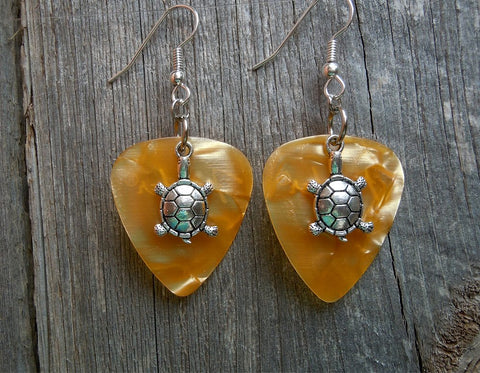 CLEARANCE Tiny Turtle Charm Guitar Pick Earrings - Pick Your Color