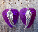 CLEARANCE Single Wing Charm Guitar Pick Earrings - Pick Your Color