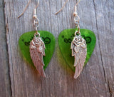 CLEARANCE Wings and Roses Guitar Pick Earrings - Pick Your Color
