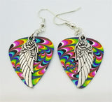 CLEARANCE Wings and Roses Guitar Pick Earrings - Pick Your Color