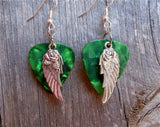 CLEARANCE Wings and Roses Guitar Pick Earrings - Pick Your Color
