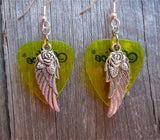 CLEARANCE Wings and Roses Guitar Pick Earrings - Pick Your Color