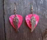 CLEARANCE Wings and Roses Guitar Pick Earrings - Pick Your Color