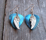 CLEARANCE Wings and Roses Guitar Pick Earrings - Pick Your Color