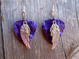 CLEARANCE Wings and Roses Guitar Pick Earrings - Pick Your Color