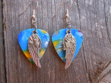 CLEARANCE Wings and Roses Guitar Pick Earrings - Pick Your Color
