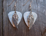 CLEARANCE Wings and Roses Guitar Pick Earrings - Pick Your Color