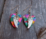 CLEARANCE Wings and Roses Guitar Pick Earrings - Pick Your Color