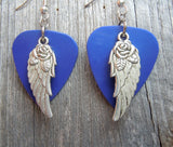 CLEARANCE Wings and Roses Guitar Pick Earrings - Pick Your Color