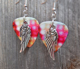 CLEARANCE Wings and Roses Guitar Pick Earrings - Pick Your Color