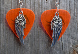 CLEARANCE Wings and Roses Guitar Pick Earrings - Pick Your Color