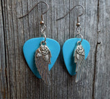 CLEARANCE Wings and Roses Guitar Pick Earrings - Pick Your Color