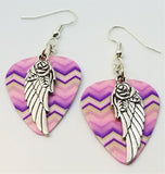 CLEARANCE Wings and Roses Guitar Pick Earrings - Pick Your Color