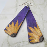 Sunflower Painted Wooden Earrings