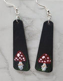 Mushroom with Red Top Painted Wooden Earrings