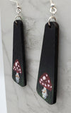 Mushroom with Red Top Painted Wooden Earrings