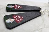 Mushroom with Red Top Painted Wooden Earrings