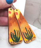 Desert Scene Painted Wooden Earrings
