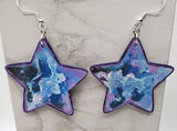 Star Galaxy Painted Wooden Earrings