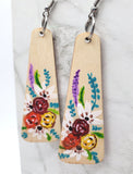 Flower Bouquet Painted Wooden Earrings