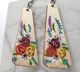 Flower Bouquet Painted Wooden Earrings