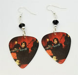 30 Seconds to Mars From Yesterday Guitar Pick Earrings with Black Swarovski Crystals