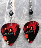 30 Seconds to Mars From Yesterday Guitar Pick Earrings with Black Swarovski Crystals